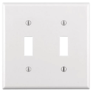Double Switch Plate, White