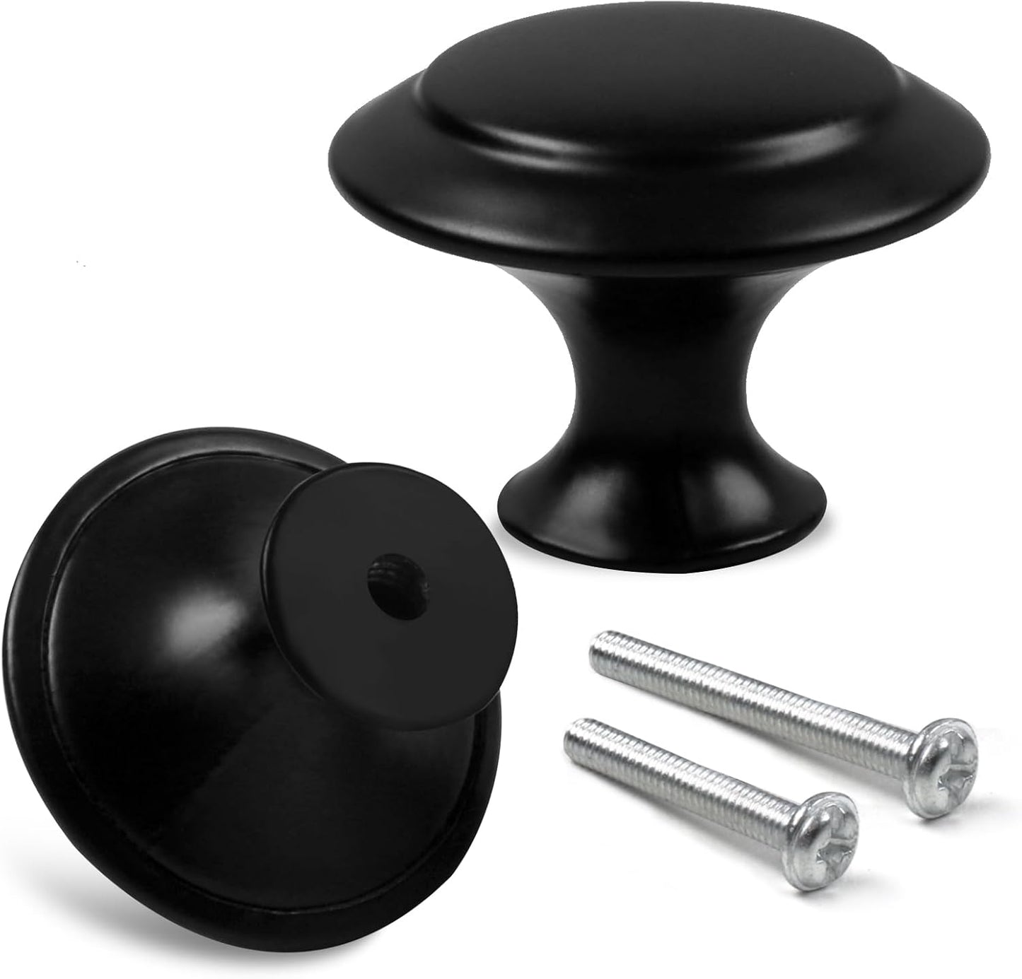 Cabinet Knob, Black (Pair)