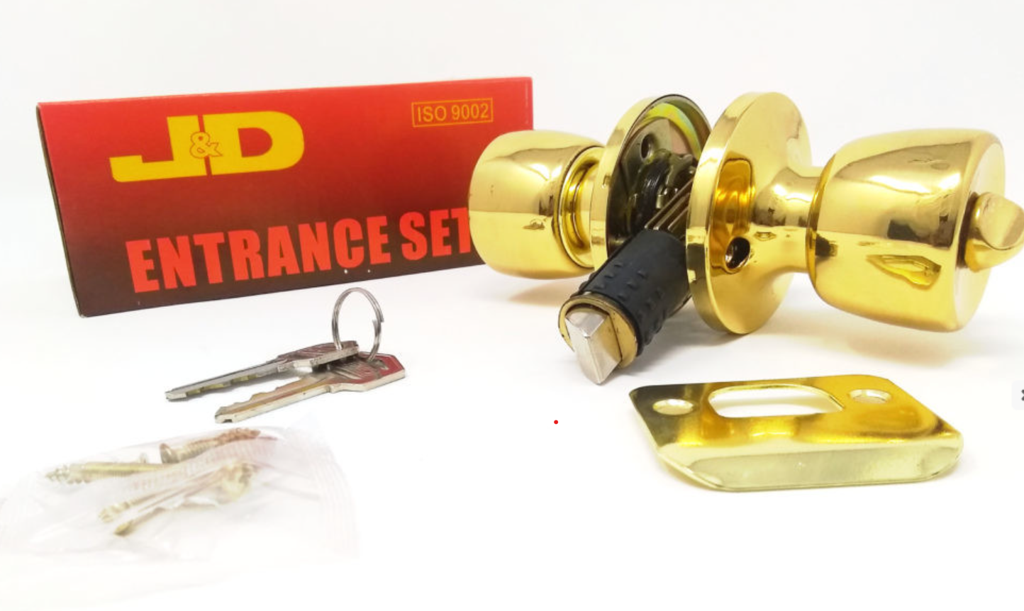 J&D Entrance Set, Polished Brass