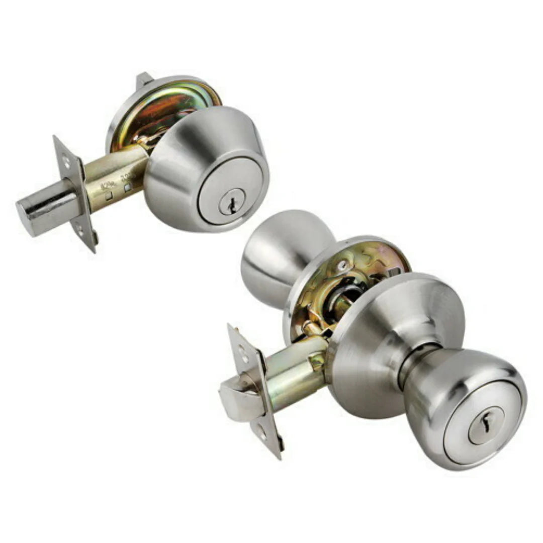 Entrance Keyed Lock & Deadbolt, Stainless Steel