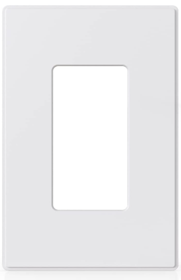 Decorator Single Plate, Top-Bottom, White