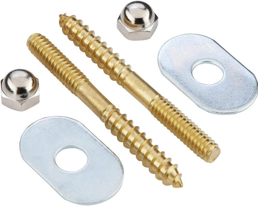 Toilet Screws Set, 1/4"
