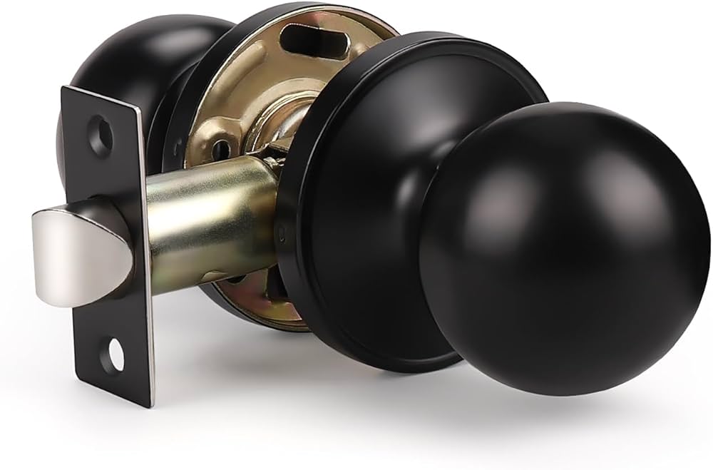 Passage Door Knob, Matte Black