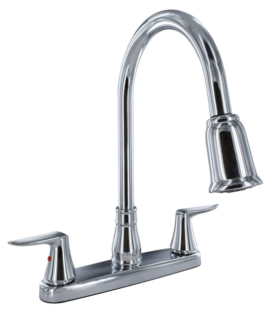 Faucet, Kitchen Sink, 2 Handle Pull Down (Chrome)