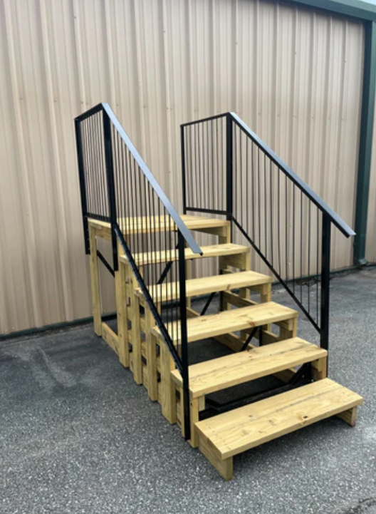 36" Custom Outdoor Steps, 5-Step - Includes Deck