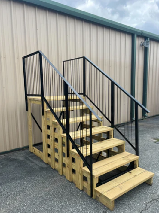 45" Custom Outdoor Steps, 6-Step - Includes Deck