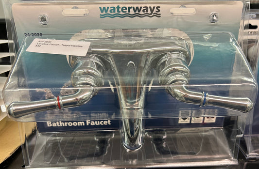 4" Lavatory Faucet Chrome w/ Teapot Handles