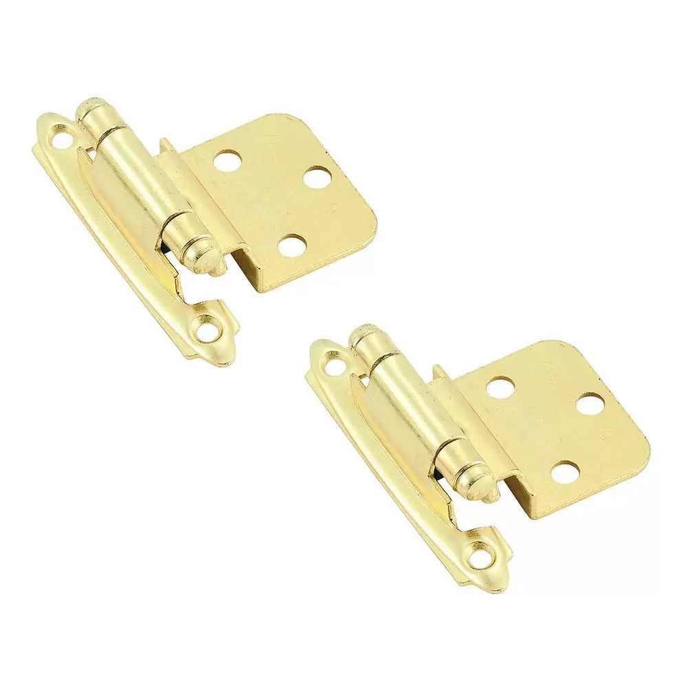 Cabinet Hinges, Self-Closing, Brass, Pair