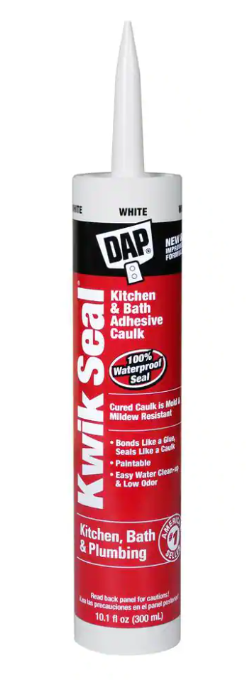 Adhesive, Kwik Seal Kitchen, Bath & Plumbing White